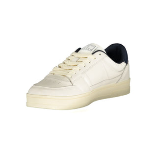 Zapatilla para hombre de cuero blanco