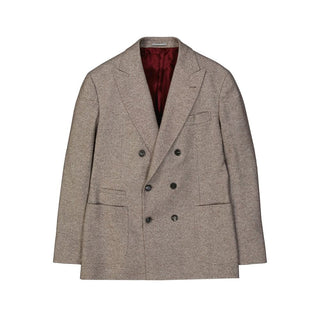 Brown double-breasted jacket on a white background