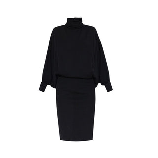 Schwarzes lässiges Wollkleid