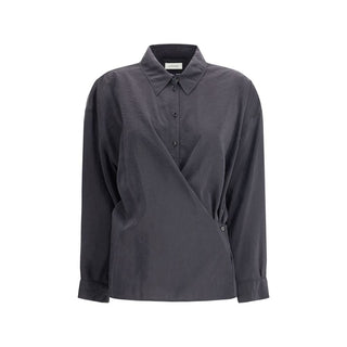 Camisa de seda negra