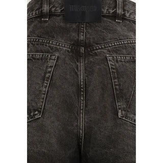 Schwarze High-Waist-Jeans aus Baumwolle