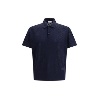 Blaues Polohemd aus Wolle
