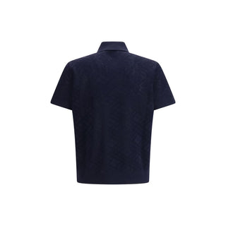 Blaues Polohemd aus Wolle