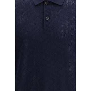 Blaues Polohemd aus Wolle