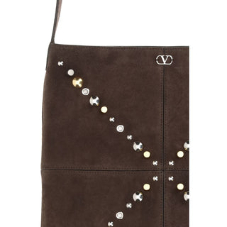 Bolso de hombro de cuero de becerro marrón Bos Taurus  