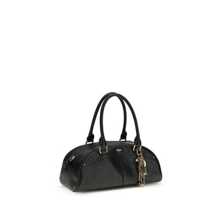Handtasche aus schwarzem Kalbsleder (Bos Taurus)