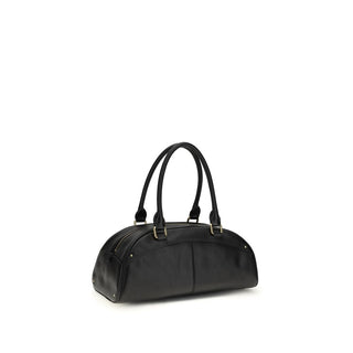 Handtasche aus schwarzem Kalbsleder (Bos Taurus)