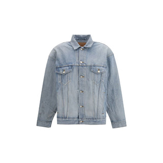 Chaqueta azul de mezclilla de algodón