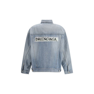 Chaqueta azul de mezclilla de algodón