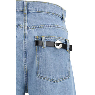 Blaue Bermuda-Shorts aus Baumwolle