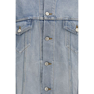 Chaqueta azul de mezclilla de algodón