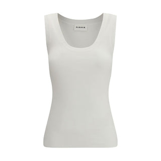 Beige Cotton Sleeveles T-Shirt