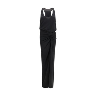 Black Polyester Long Dress