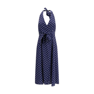Vestido casual azul de seda