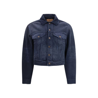 Blaue Jeansjacke aus Baumwolle