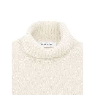 Weißer Rollkragenpullover aus Wolle