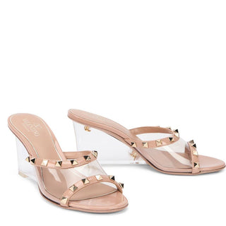 Beige Leather Mules