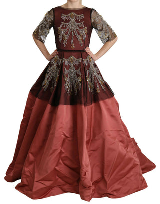Crystal Chandelier Silk Princess Gown Dress