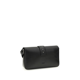 Bolso de hombro de cuero negro