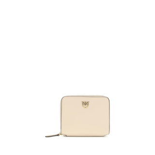 Beige Kalbsleder-Geldbörse aus Bos Taurus