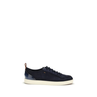 Niedrige Sneaker aus blauem Kalbsleder (Bos Taurus)