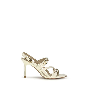 Beige Kalbsleder Bos Taurus Stilettosandalen