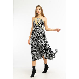 Schwarzes Viskose-Freizeitkleid