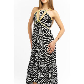 Schwarzes Viskose-Freizeitkleid