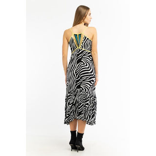 Schwarzes Viskose-Freizeitkleid