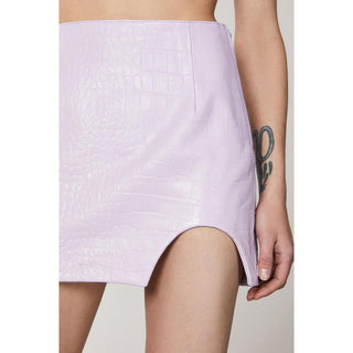 Purple Leather Mini Skirt