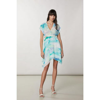 Türkisfarbenes Freizeitkleid aus Polyester