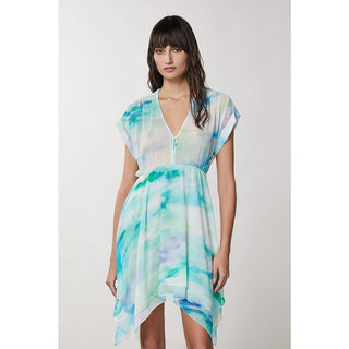 Türkisfarbenes Freizeitkleid aus Polyester