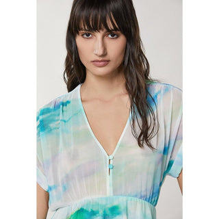 Türkisfarbenes Freizeitkleid aus Polyester