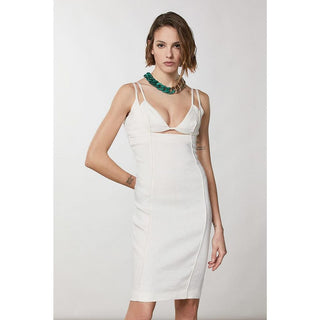 Weißes lässiges Leinenkleid