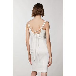 Weißes lässiges Leinenkleid