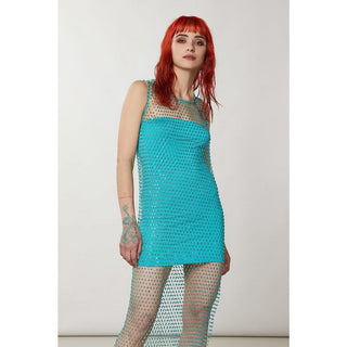 Mehrfarbiges Polyesterkleid mit Muster