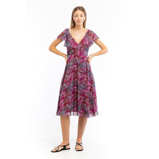 Lässiges Kleid aus lila Polyester