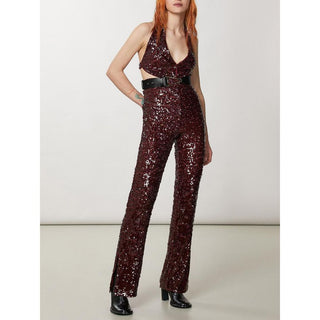 Roter Polyester-Jumpsuit