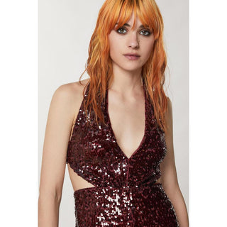 Roter Polyester-Jumpsuit