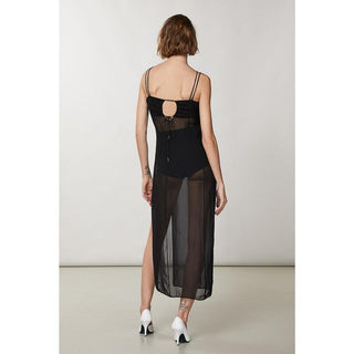Vestido de cóctel de viscosa negro
