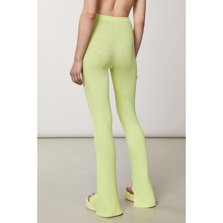 Yellow Viscose Casual Pants