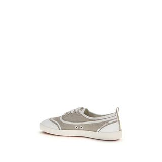 Beige Cotton Low Top Sneakers