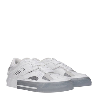 Weiße Low-Top-Sneaker aus Leder