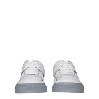 Weiße Low-Top-Sneaker aus Leder