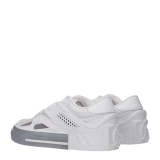 Weiße Low-Top-Sneaker aus Leder