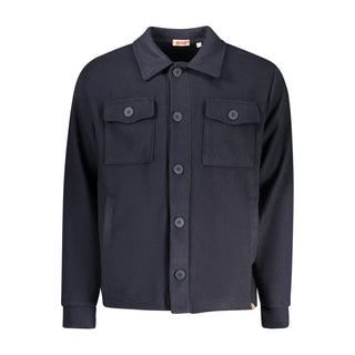 Camisa azul de algodón para hombre