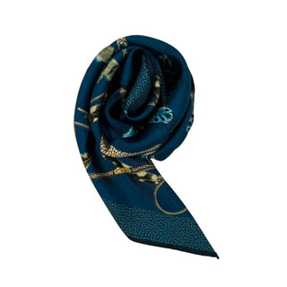 Blauer Seidenschal für Damen