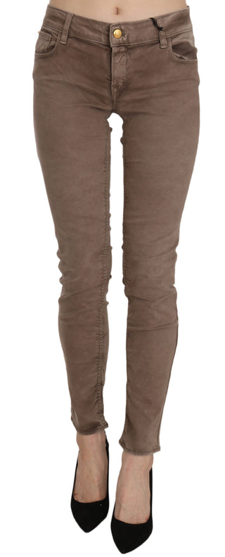 Pantalones ajustados de cintura baja marrón