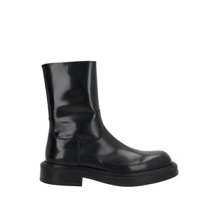 Ankle Boots aus schwarzem Kalbsleder