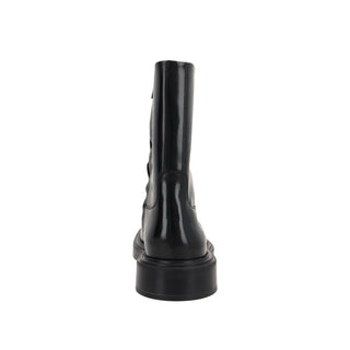 Ankle Boots aus schwarzem Kalbsleder